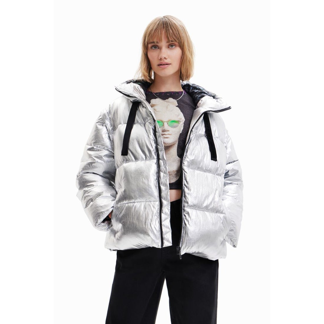 デシグアル Desigual 2WAY パデッドジャケット （グレー/ブラック