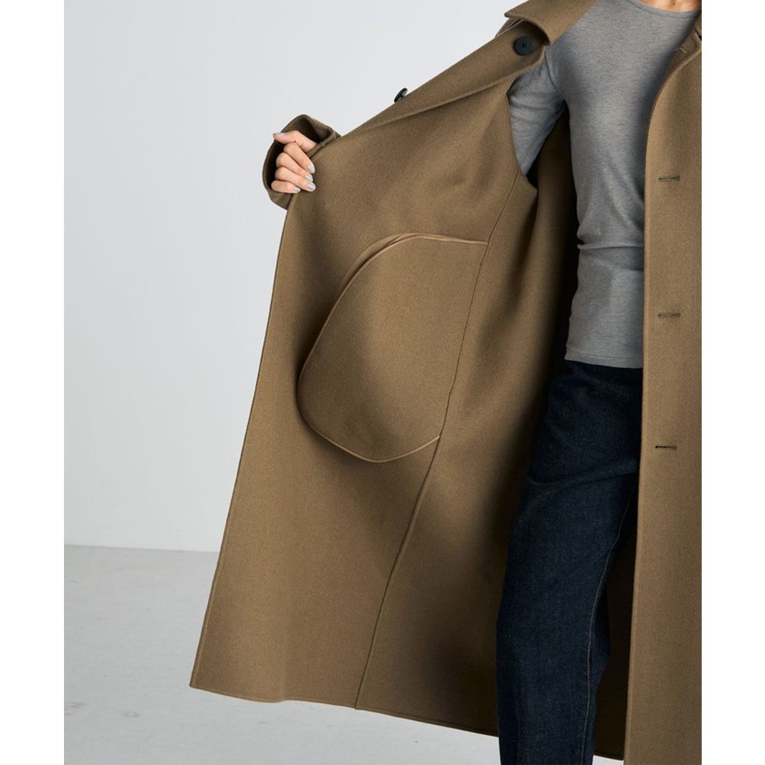 エディション Edition ウールカシミヤ ダブルフェイス ロングコート