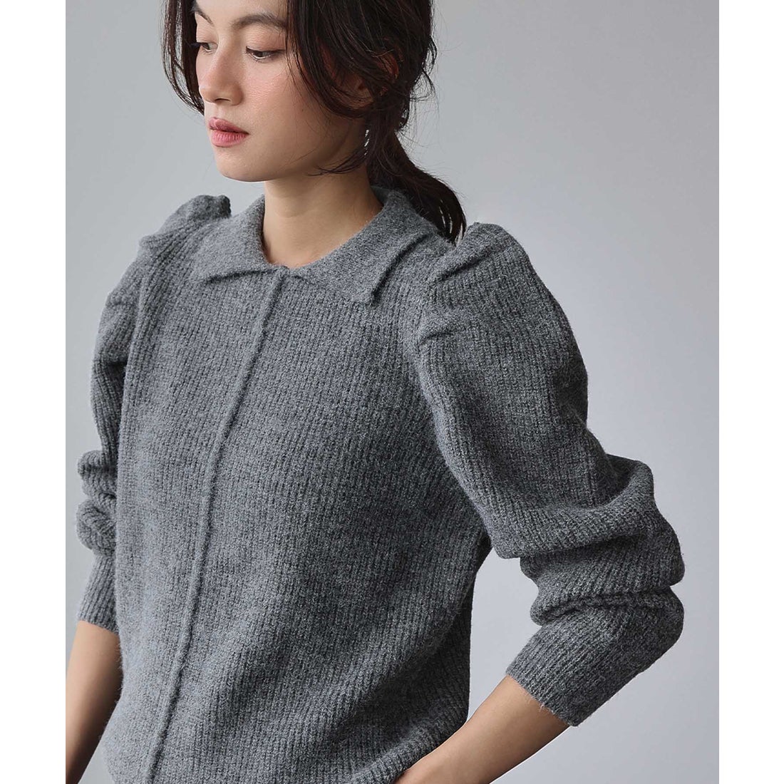 エルフランク ELFRANK タックスリーブ 襟付き ニット プルオーバー