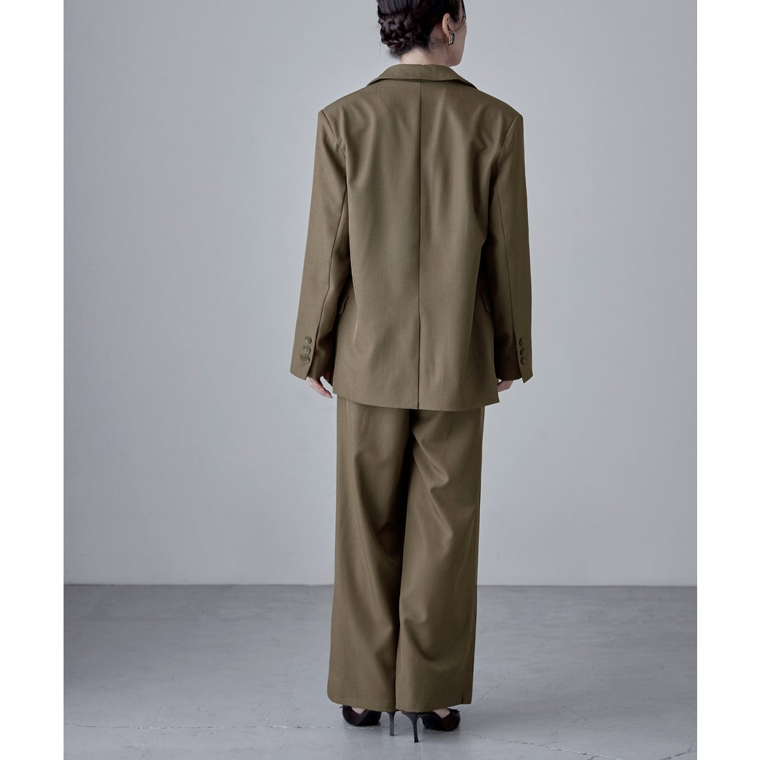エトル etoll. セットアップパンツスーツ ツイルシングルテーラード