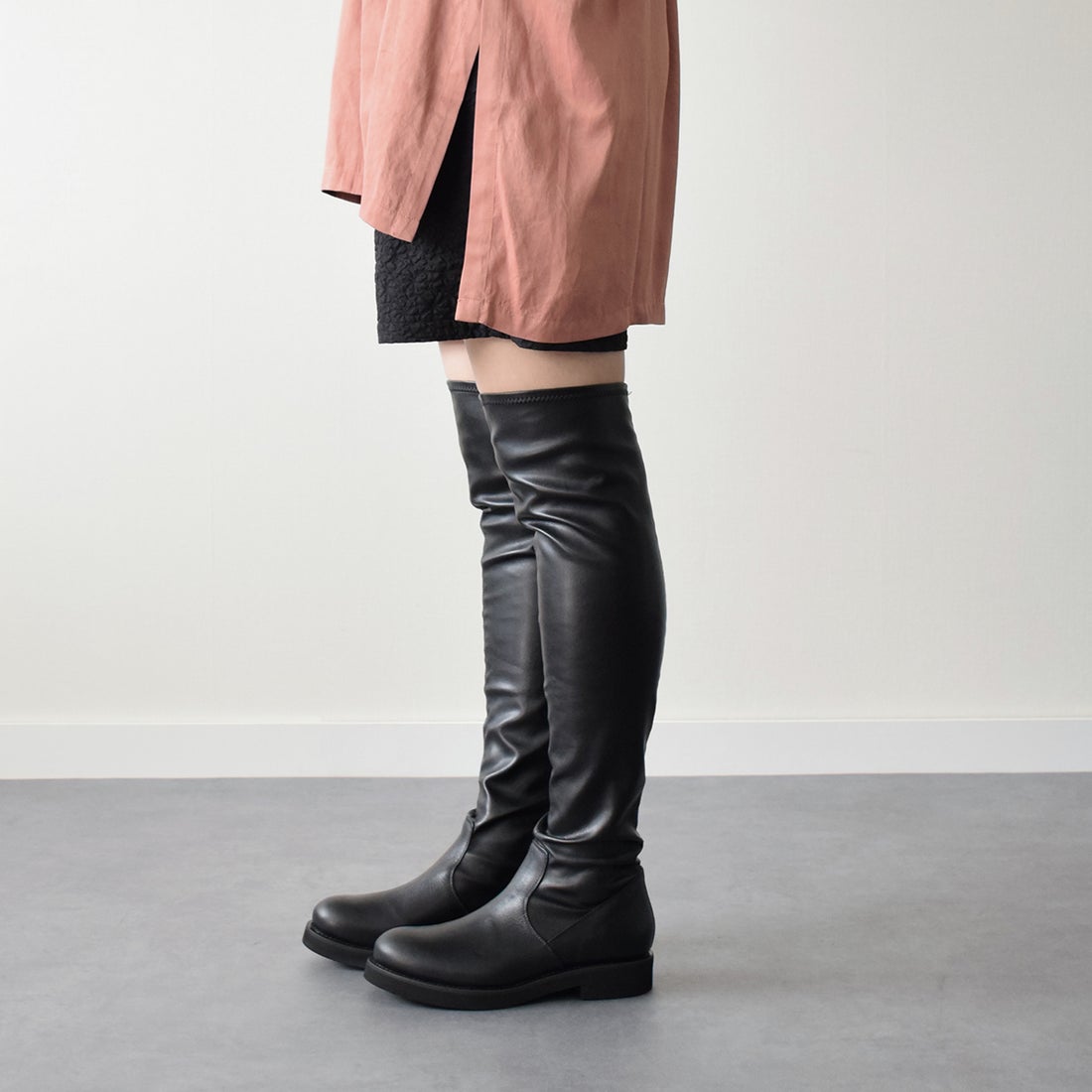 ファビオルスコーニ FABIO RUSCONI ラウンドトウストレッチニーハイ