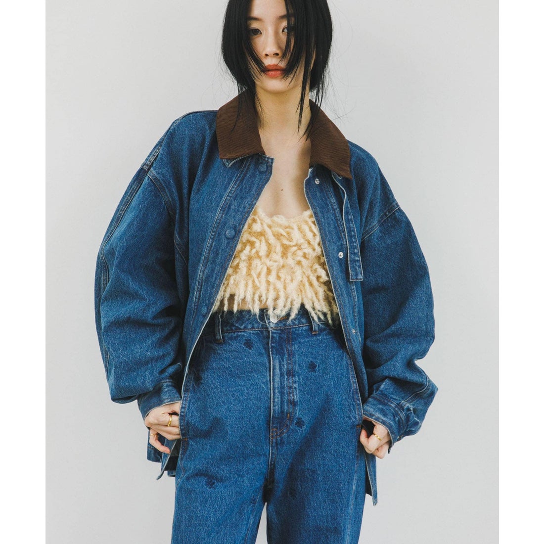 ケービーエフ KBF 2WAYカラーデニムブルゾン （L.BLUE