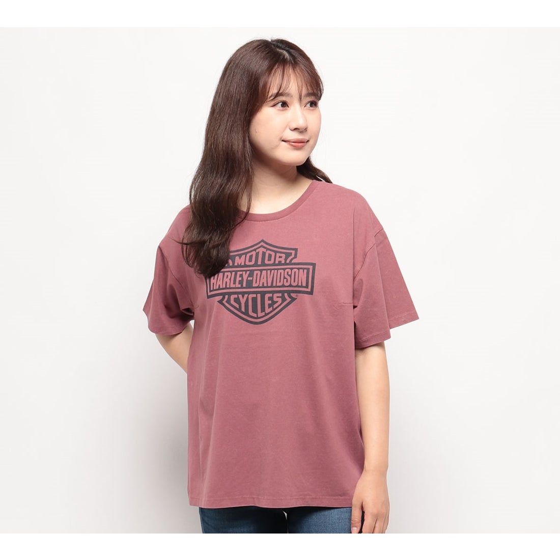 バー＆シールドオーバーサイズボクシーTシャツ -ハーレーダビッドソン