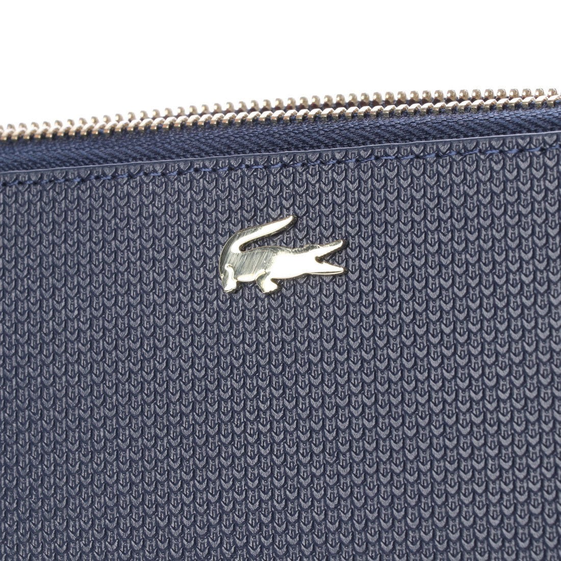 ラコステ LACOSTE CHANTACO ピケレザー カード8枚収納 財布 （ネイビー