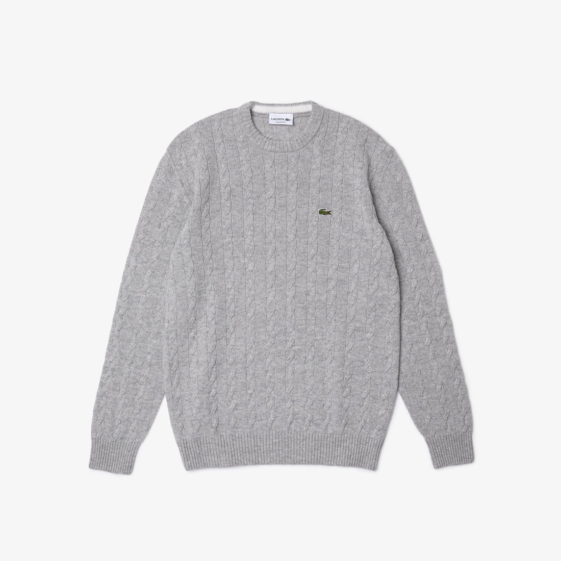 ラコステ LACOSTE ケーブル編みニットセーター （グレー） -靴