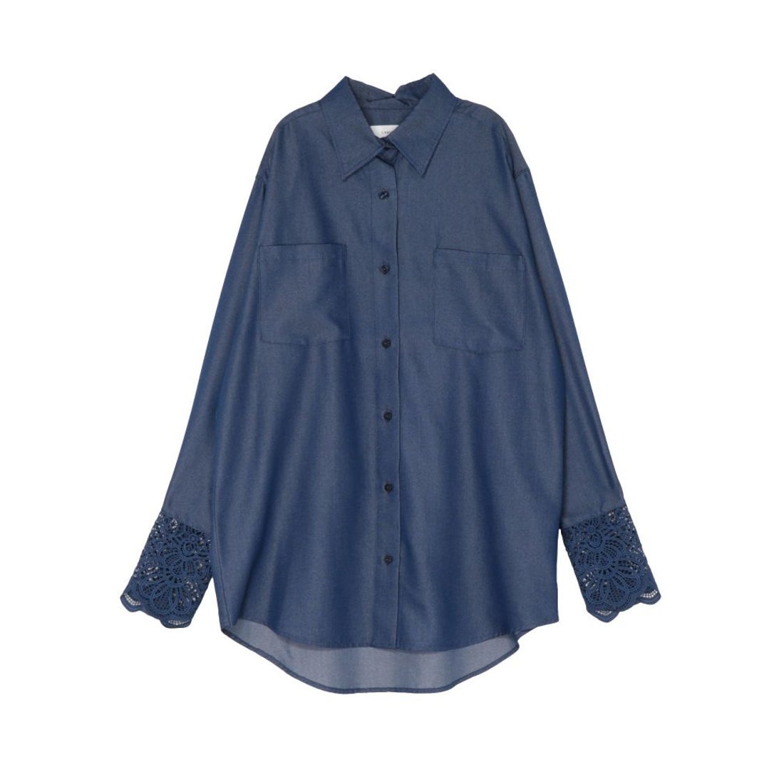ラグナムーン LAGUNAMOON レースカフスシャツ （インディゴ