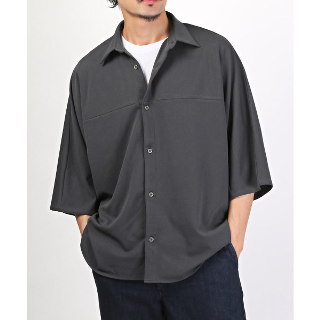 ラグスタイル LUXSTYLE ドルマンスリーブ半袖BIGシャツ/半袖シャツ