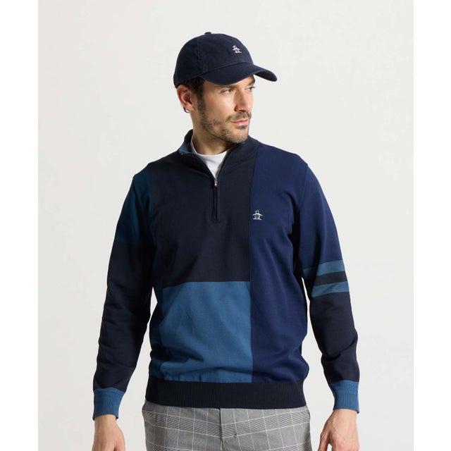 マンシングウェア MUNSINGWEAR ロゴ柄インターシャ クルーネック