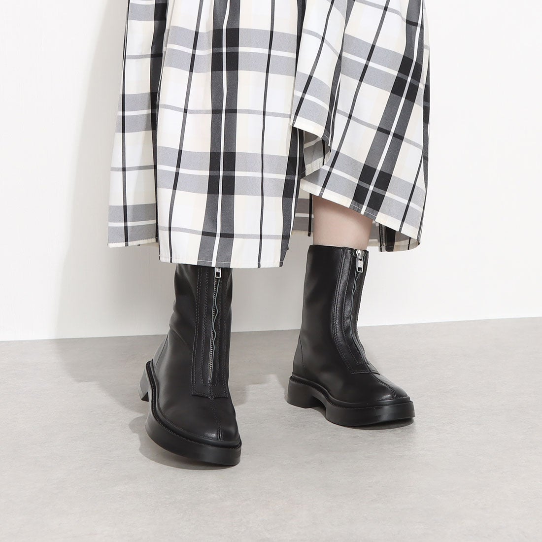 モード エ ジャコモ MODE ET JACOMO フロントジップボリュームブーツ