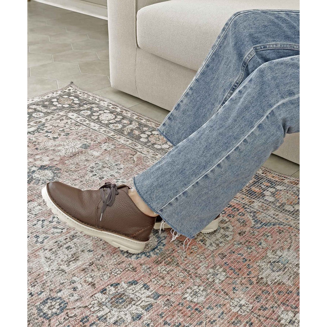 本革】 【4E】撥水レースアップスニーカー 6132 （ダークブラウン