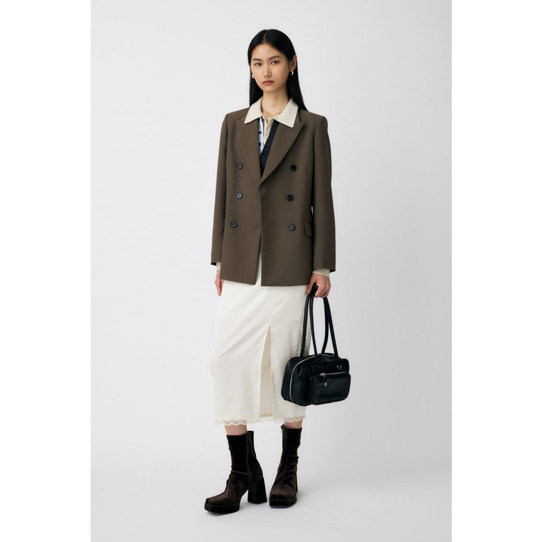 MOUSSY DOUBLE BREASTED PEAKED ジャケット D/NVY3 -靴＆ファッション