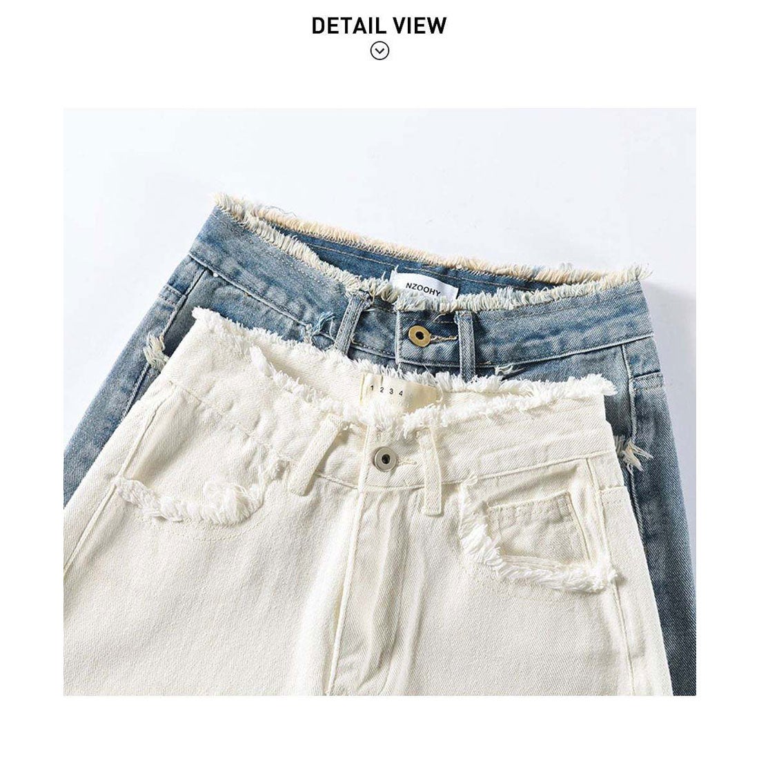 メゾンドラティール maison de LATIR 裾フリンジワイドデニムパンツ