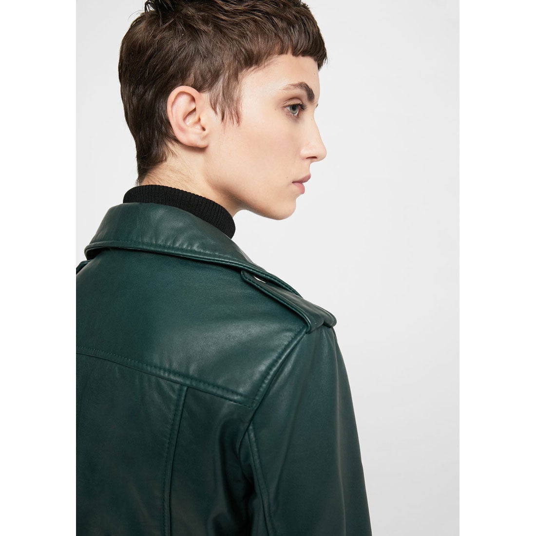 ライダースジャケット .-- TRIBECA1 （ダークグリーン） -MANGO