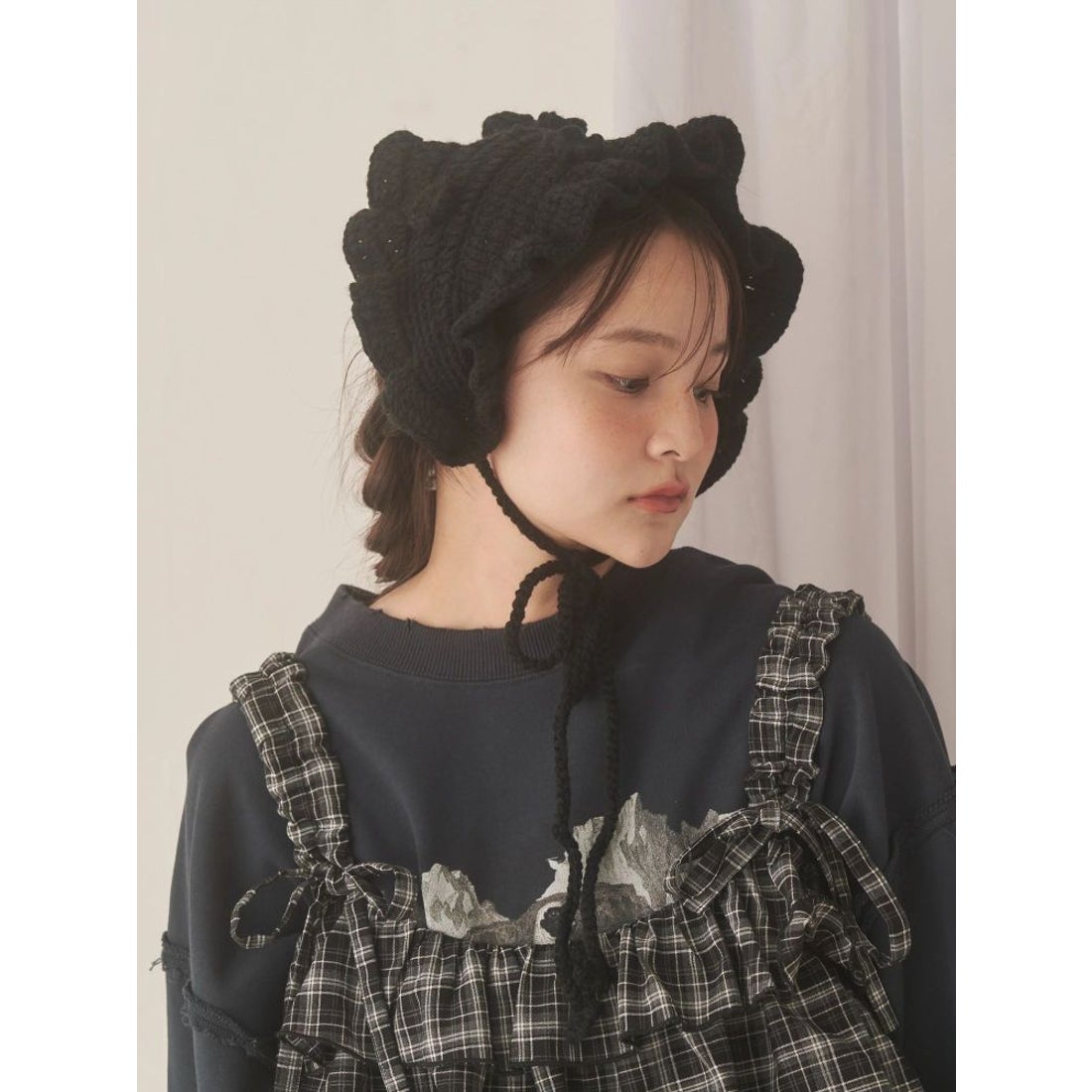 メリージェニー merry jenny お花のニットヘッドドレス （ブラック