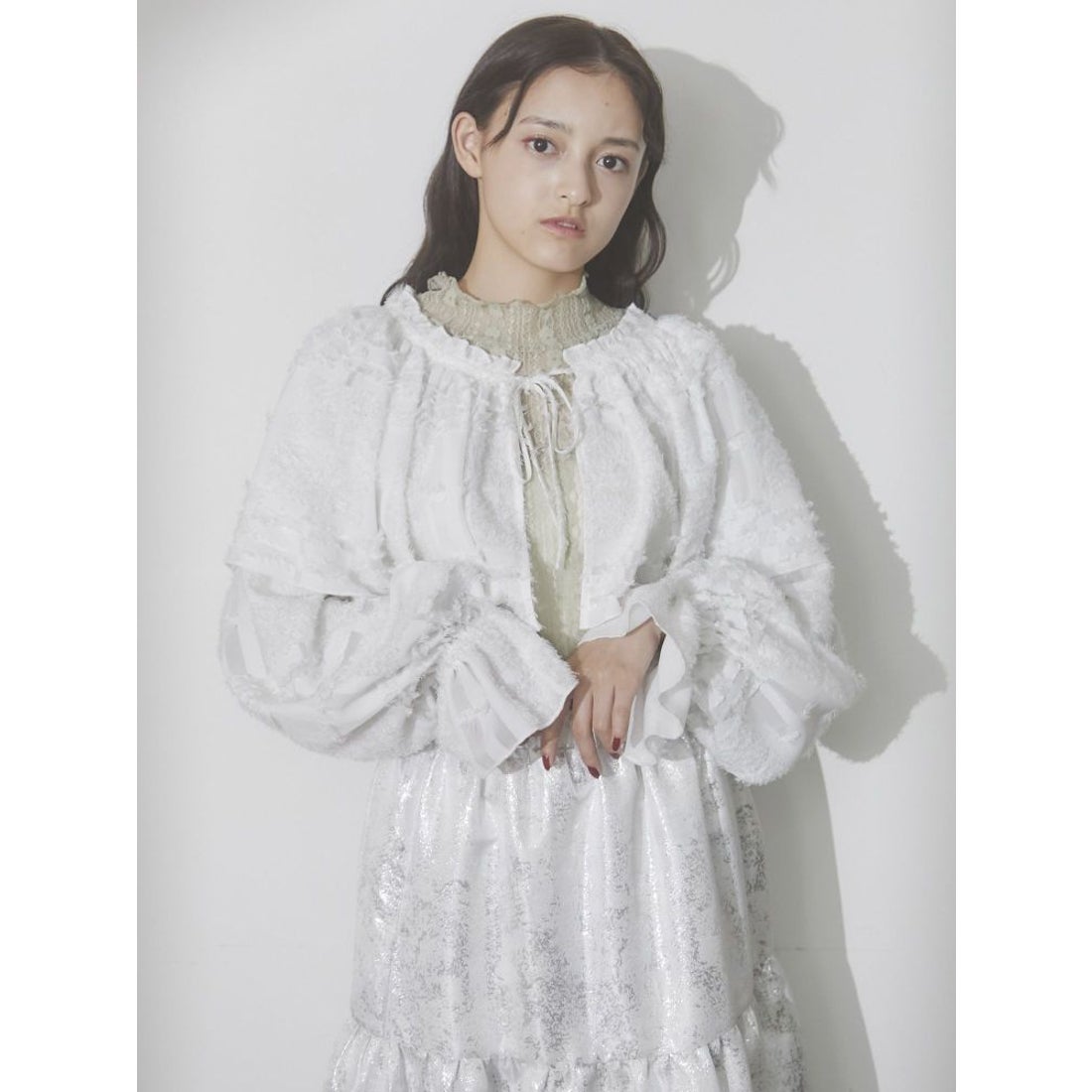 メリージェニー merry jenny merry jenny fluffyフリルカラースリーブ