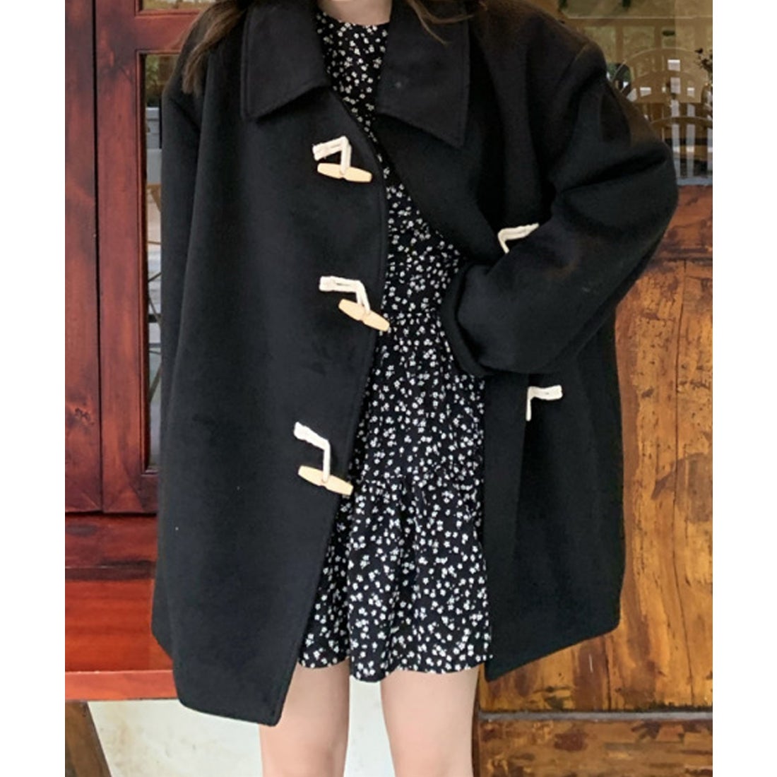 ショップニコニコ ShopNikoNiko ステンカラー トグルボタン ハーフ