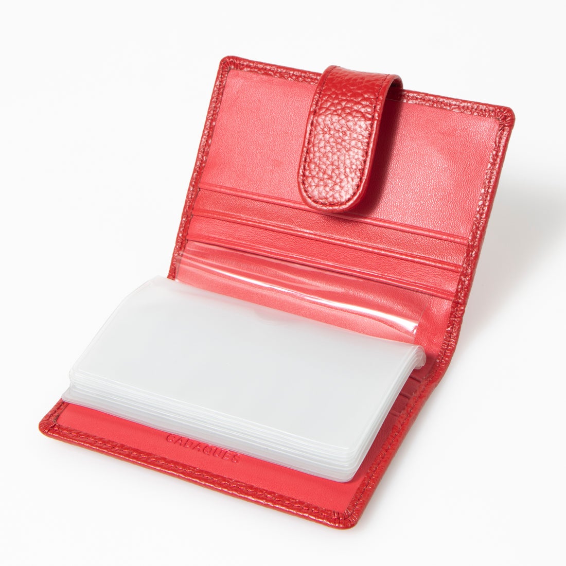 ノーブランド no brand【本革】シュリンクレザー クリアポケットタイプ