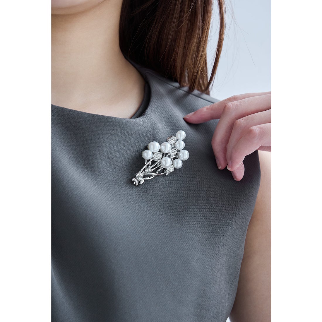 ニアナ niana パールブーケブローチ コサージュ シルバー ゴールド