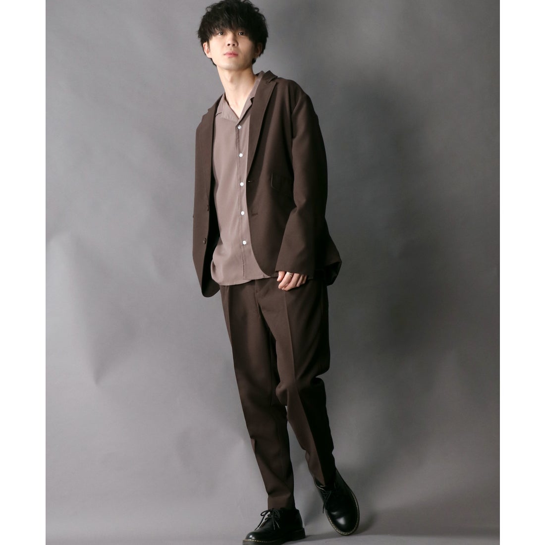 SITRY ポリトロ テーラード＆タックテーパードパンツ セットアップ