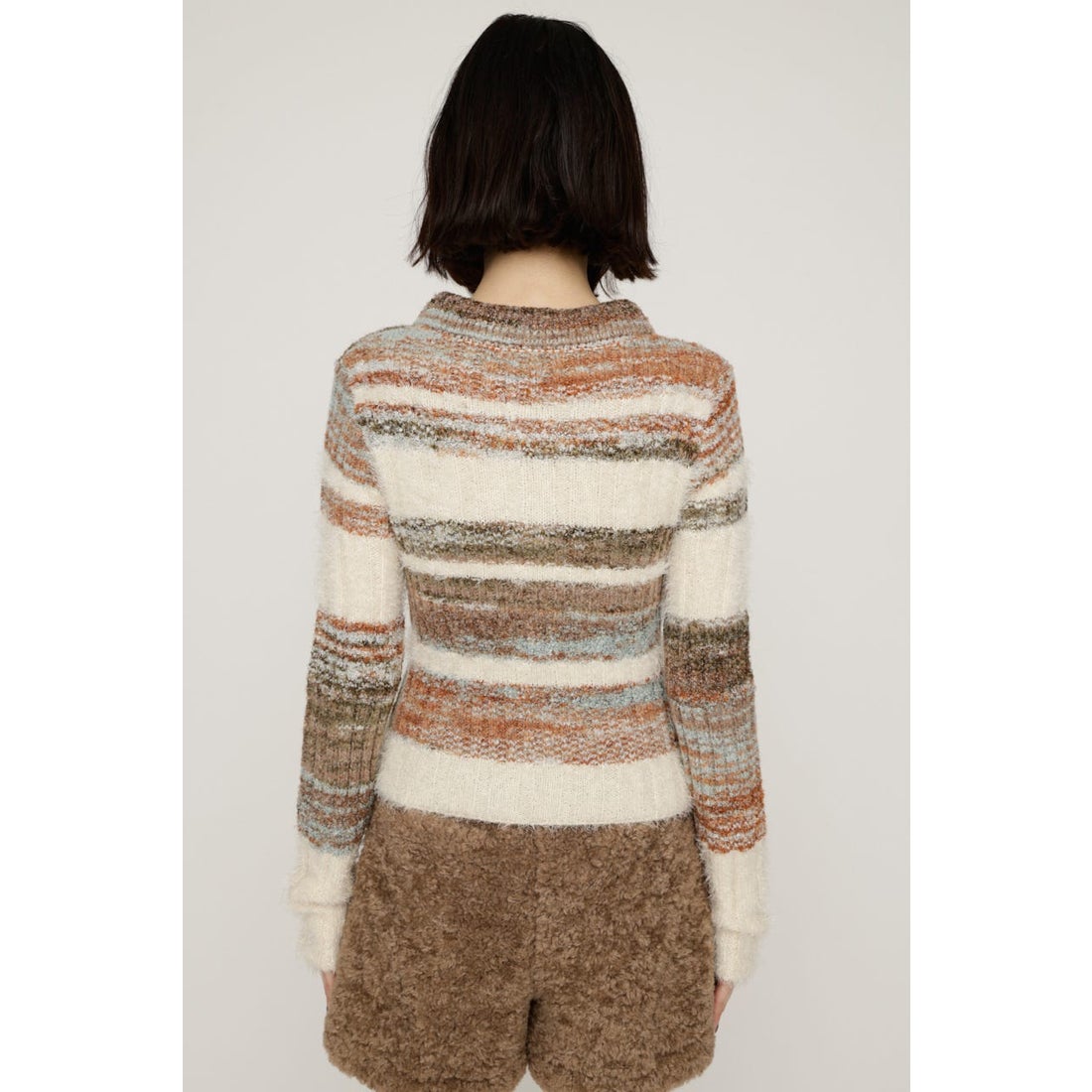 SLY SHAGGY MIX FRONT ZIP トップス M/BLU7 -ファッション通販 FASHION