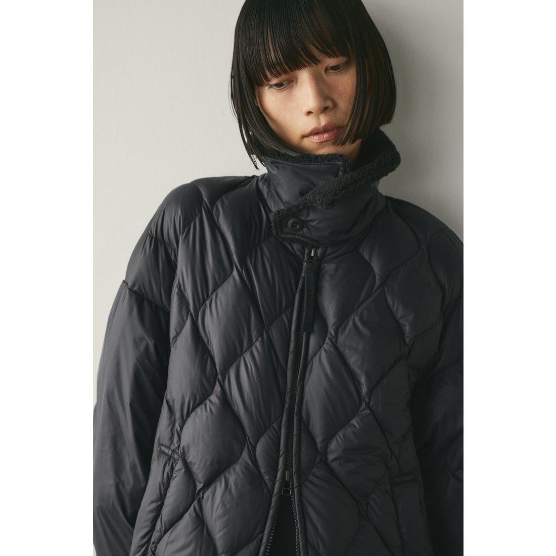STYLEMIXER TAIONシャツダウンジャケット BLK -靴＆ファッション通販