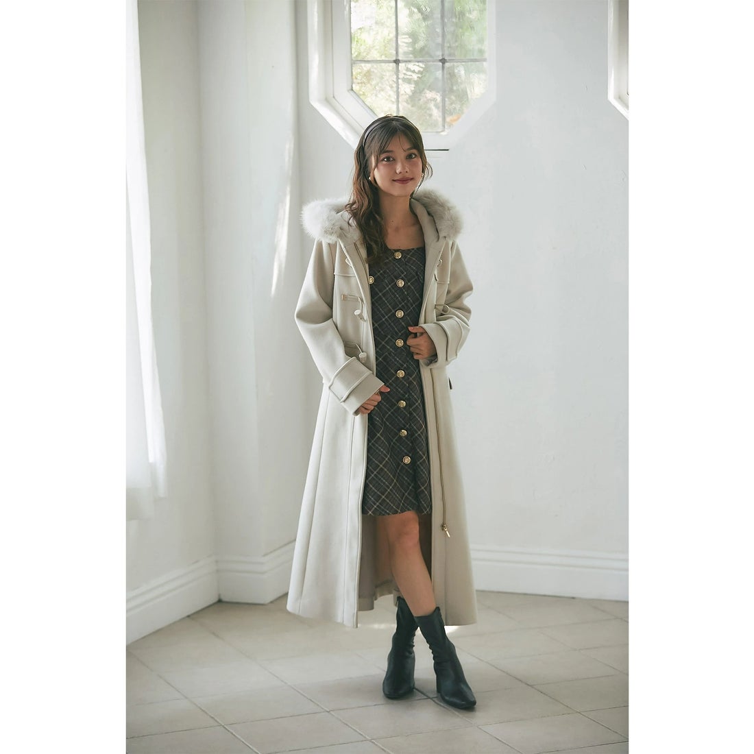 トッコクローゼット tocco closet 取り外し可能なファー付きフィット