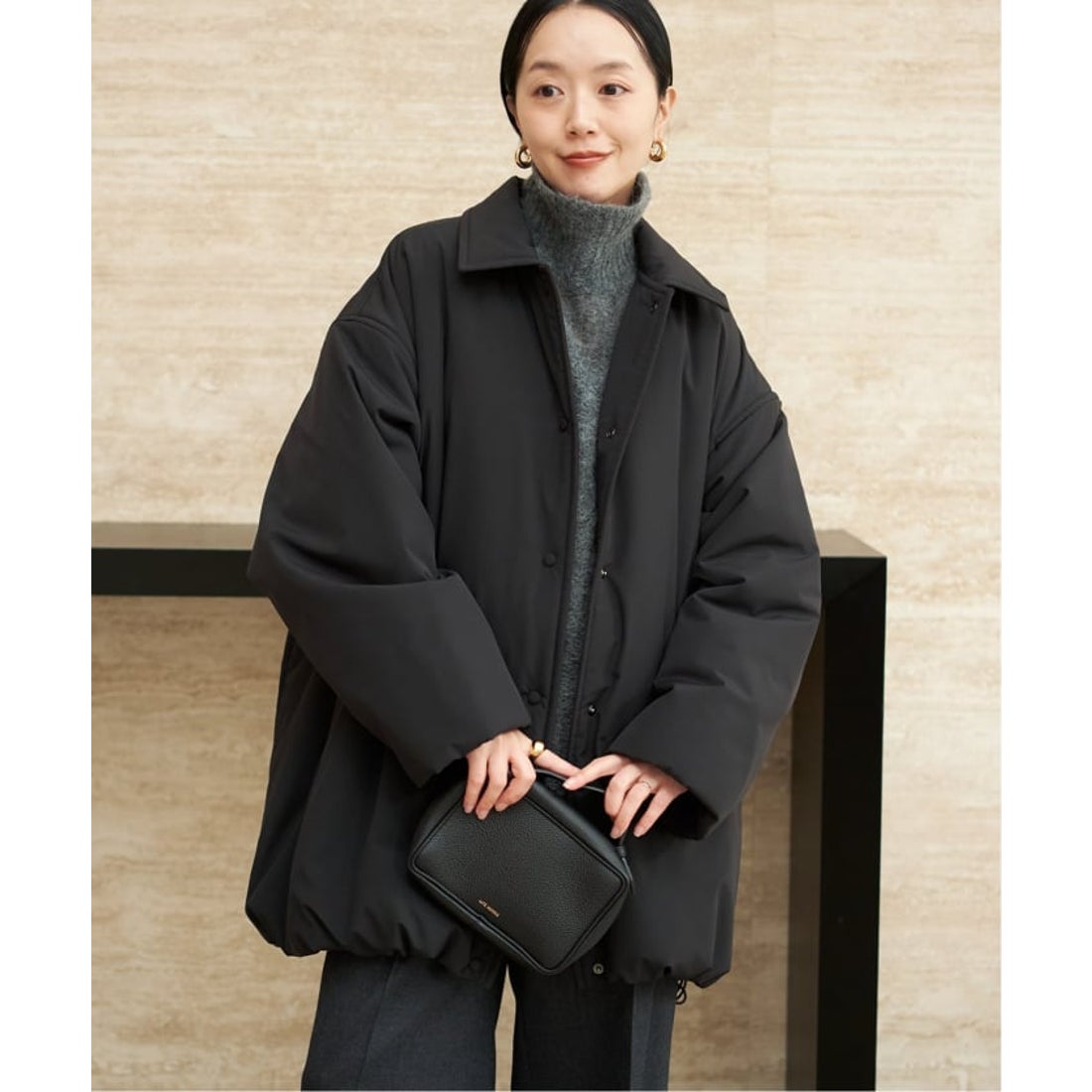 プラージュ Plage 《追加予約》撥水tailored puff コート 3 （ブラック