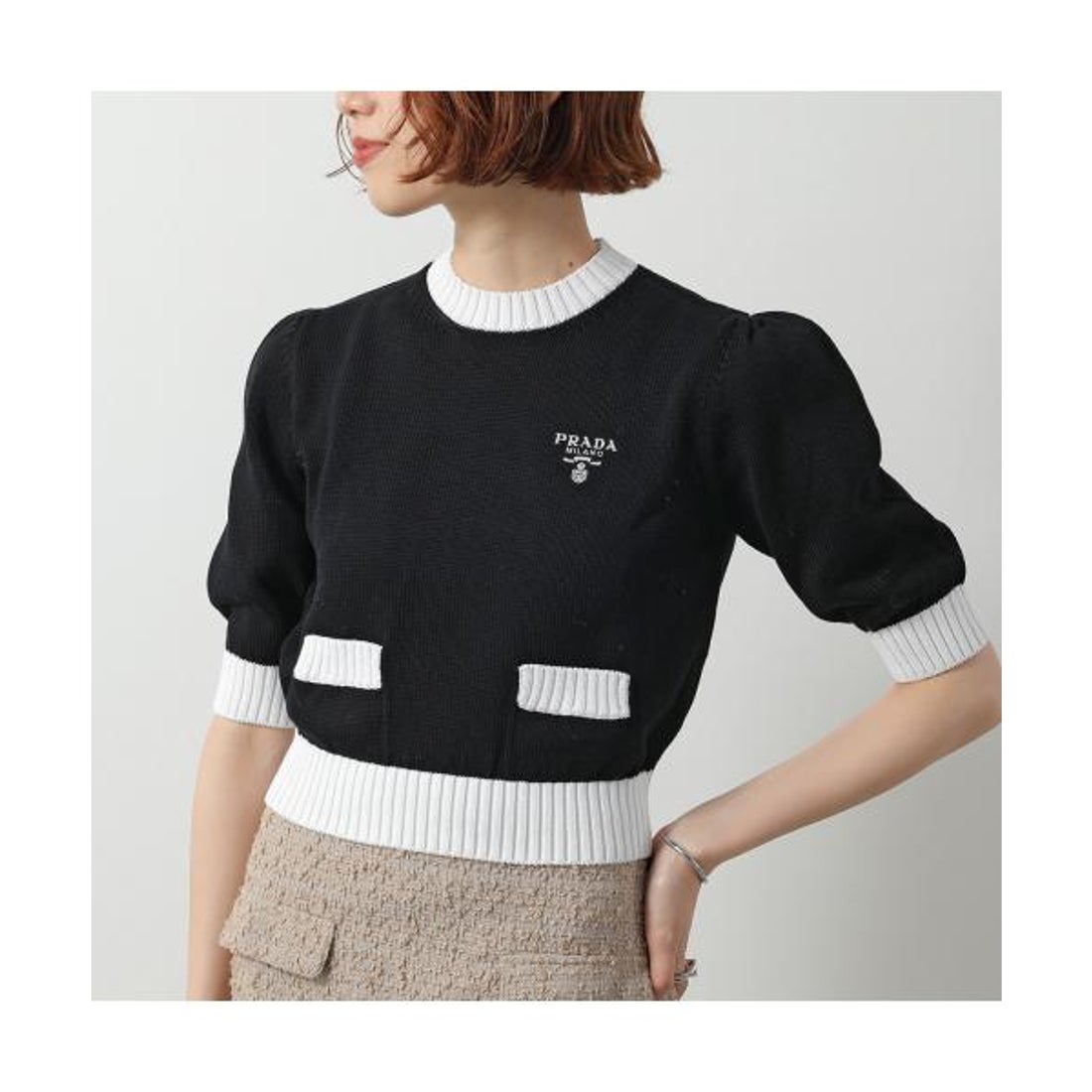 プラダ PRADA PRADA ニット P24I1R 1ZO5 セーター クロップド丈