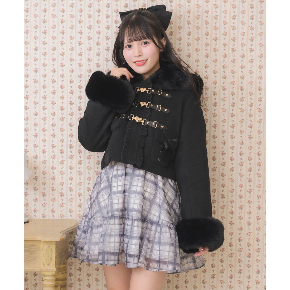 ロジータ ROJITA ハートバックルショートコート （ブラック