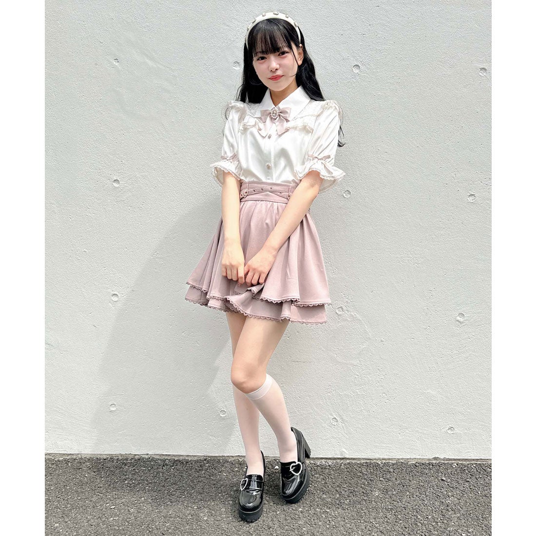 ロジータ ROJITA ハートクロスベルト2段フレアスカート （ピンク