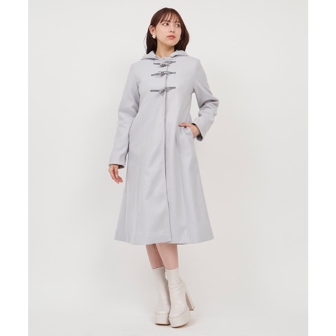 ロイヤルパーティー ROYAL PARTY ファー付ロングダッフルコート