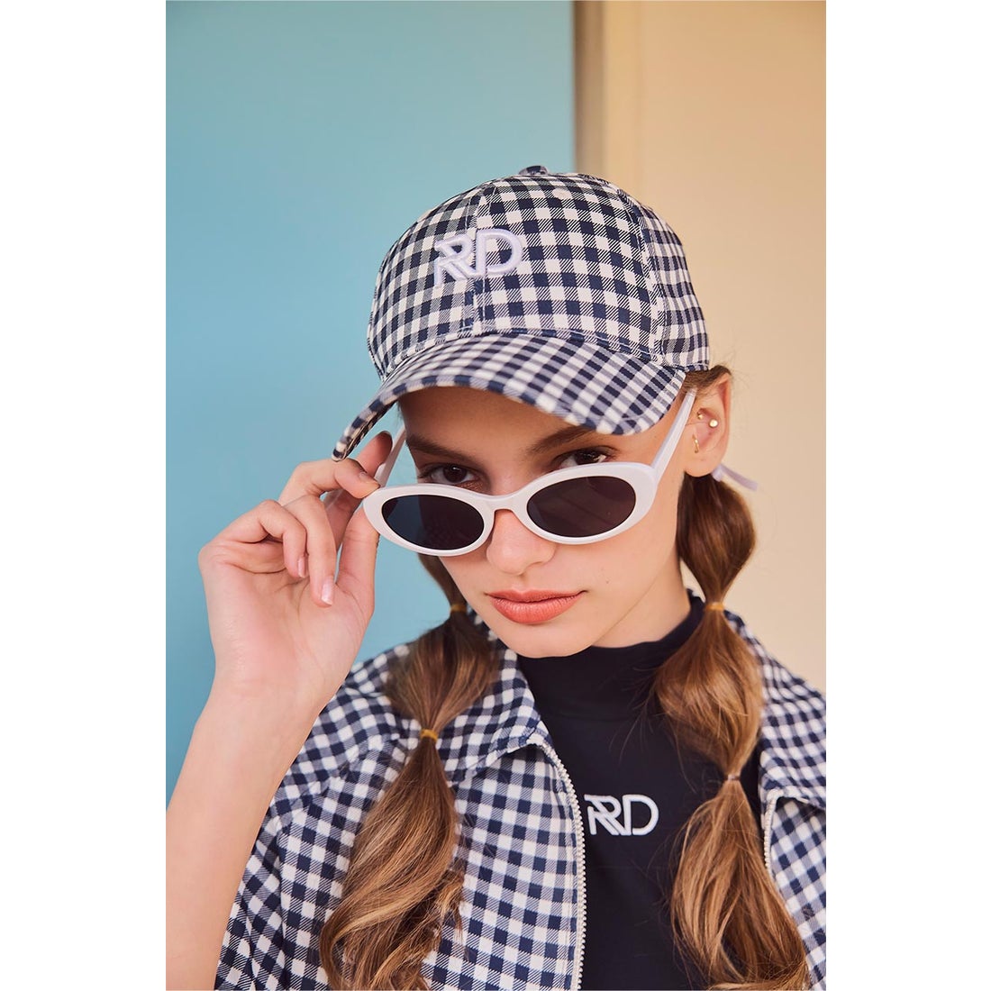 rienda ギンガムチェックキャップ NVY -ファッション通販 FASHION WALKER