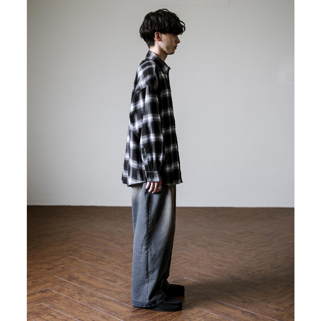 ロッキーモンロー Rocky Monroe チェックシャツ ネルシャツ 長袖