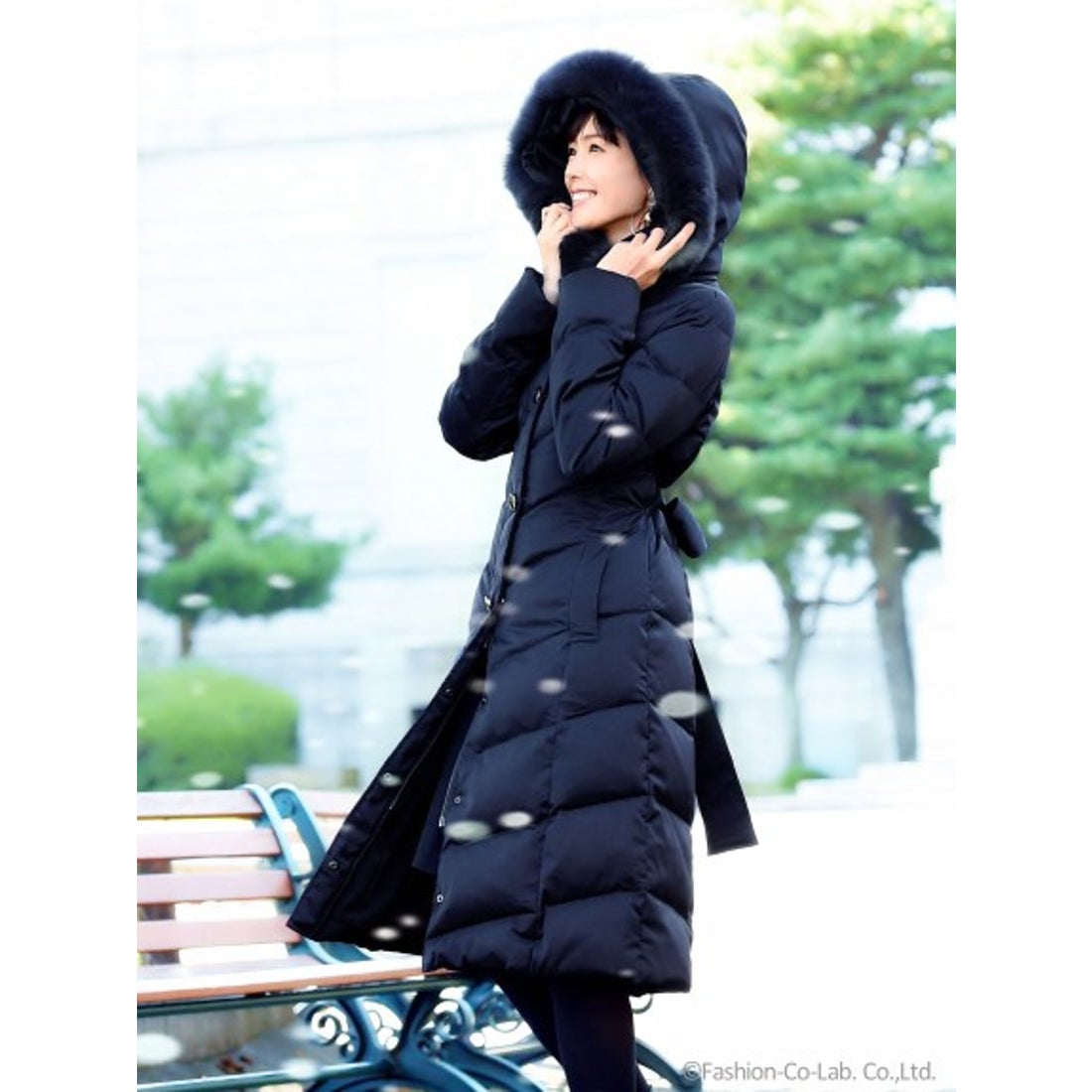 RUIRUE BOUTIQUE リュクシーフォックスファー付きロングダウンコート(7