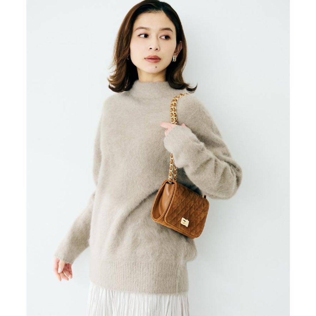 アンタイトル UNTITLED フォックスカシミヤ コクーンニット （モカ