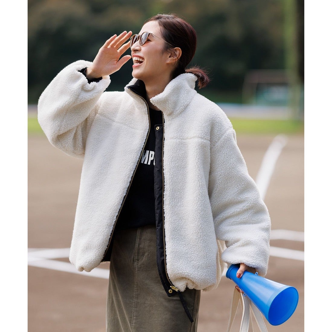 UNFILO L 【TAION×UNFILO】リバーシブルボアダウン （アイボリー） -靴