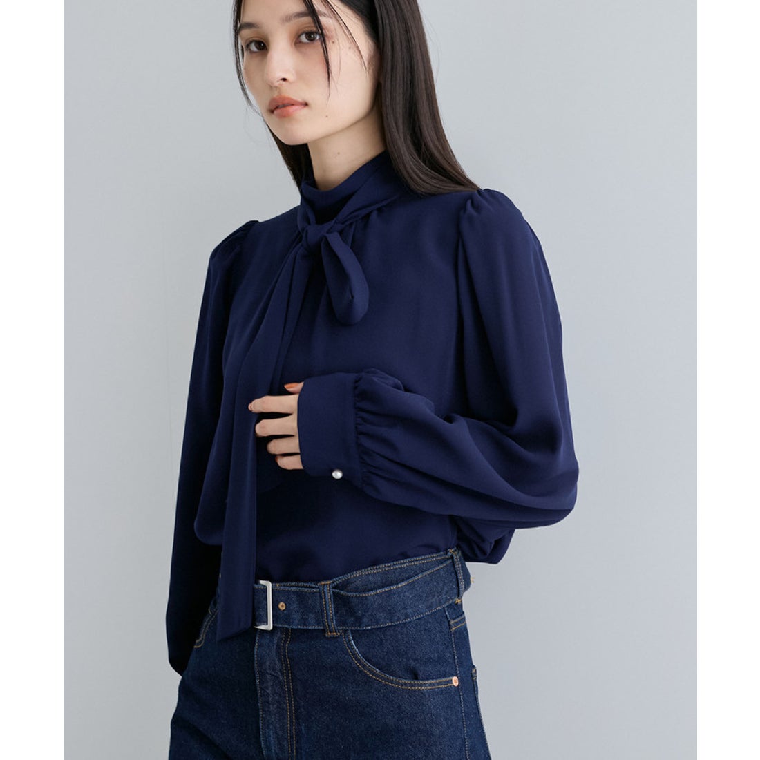 ビス VIS 【マルチWAY】ボウタイブラウス【WEB限定】 （ネイビー（40