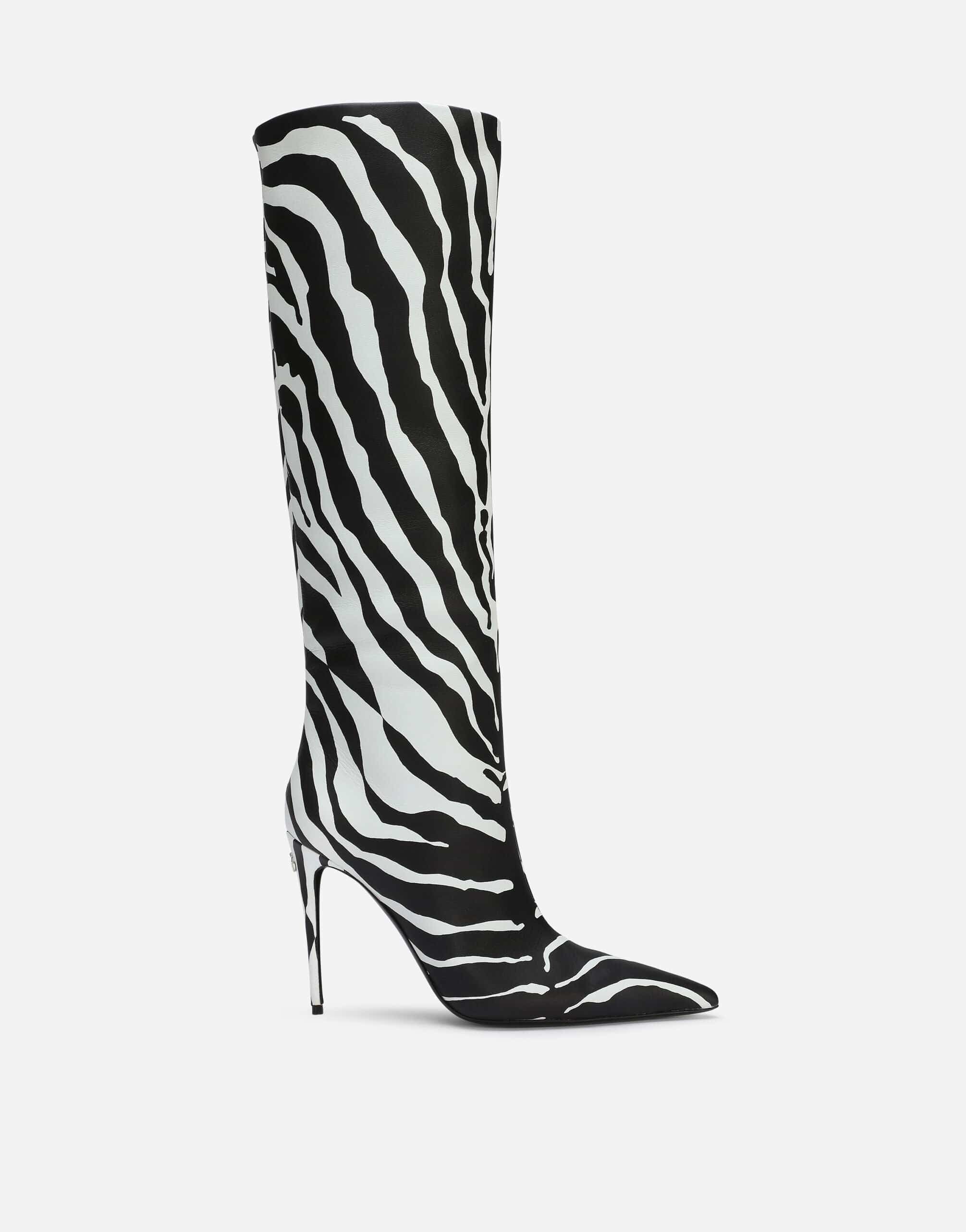 Dolce & Gabbana Zebra-Print Nappa Leather Boots | Sendegaro IT