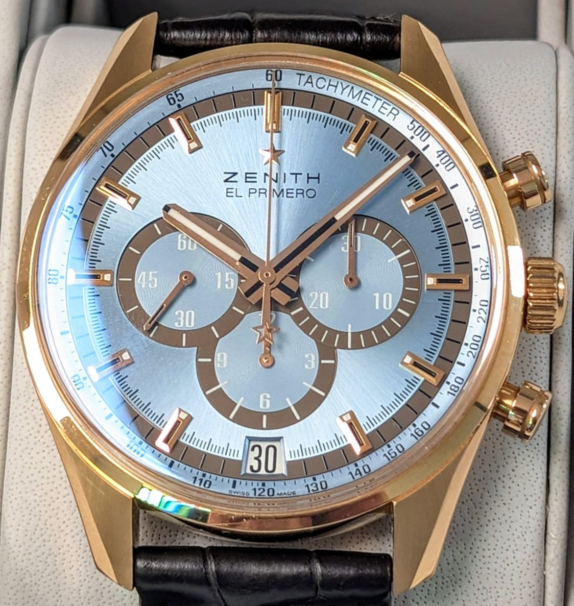 ZENITH El Primero Chronograph 18K Rose Gold Watch 42mm Limited