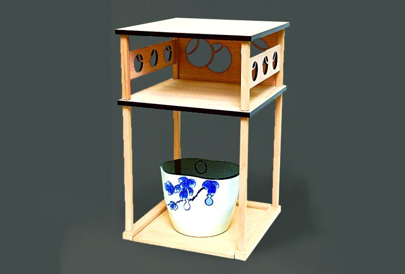 通販販売【茶道具】 二重棚 桐 壺々透 *而妙斎好写* 表千家*茶道道具棚