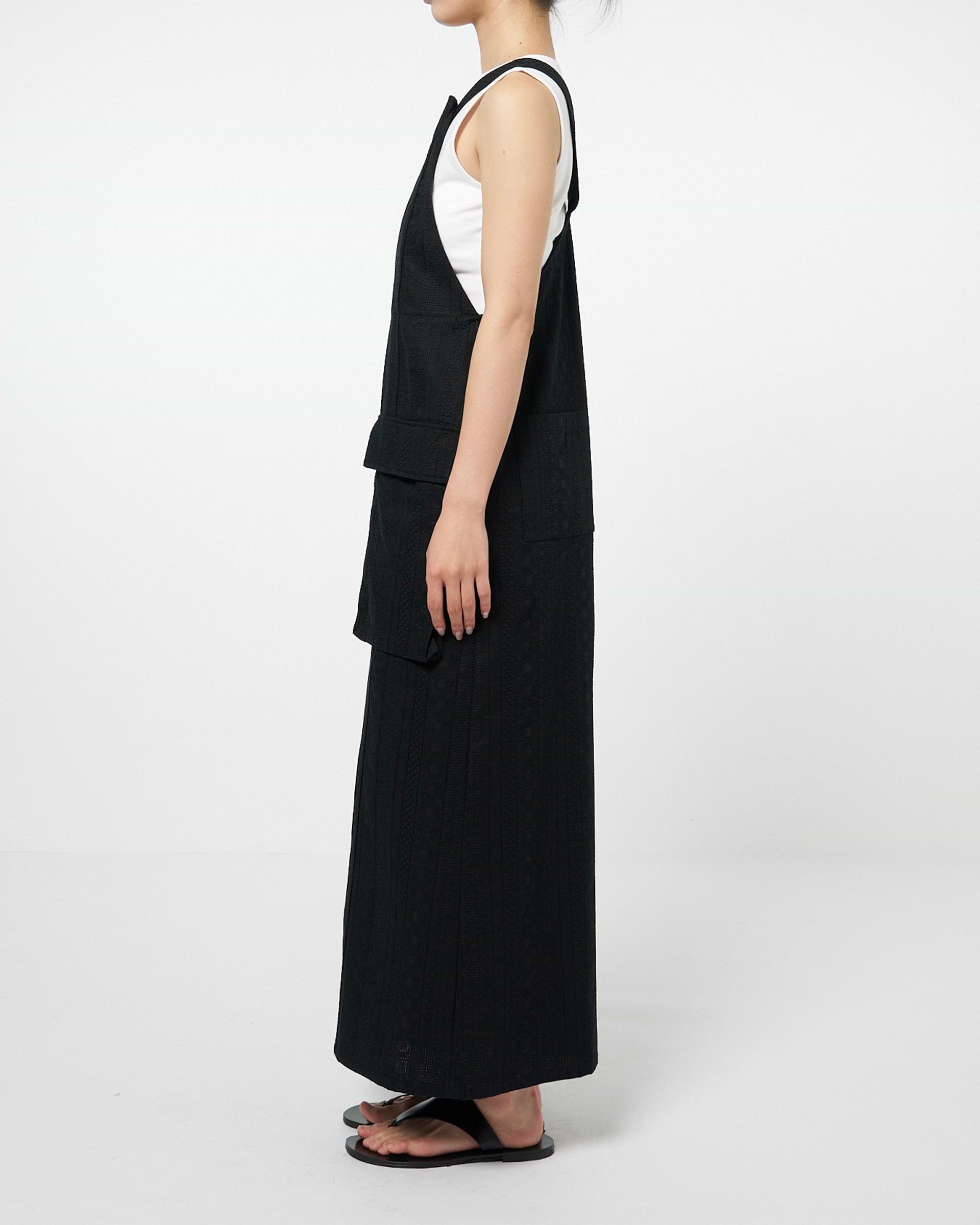 SEEALL】ミニマルオールインワン ブラック | 日本製 刺繍生地 | F