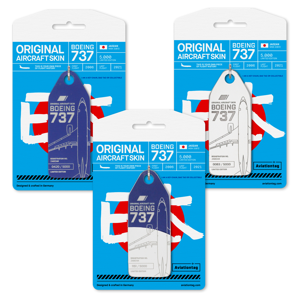 MIXカラーのみ！】AVIATIONTAG B737 JA02AN ANA アビエーションタグ