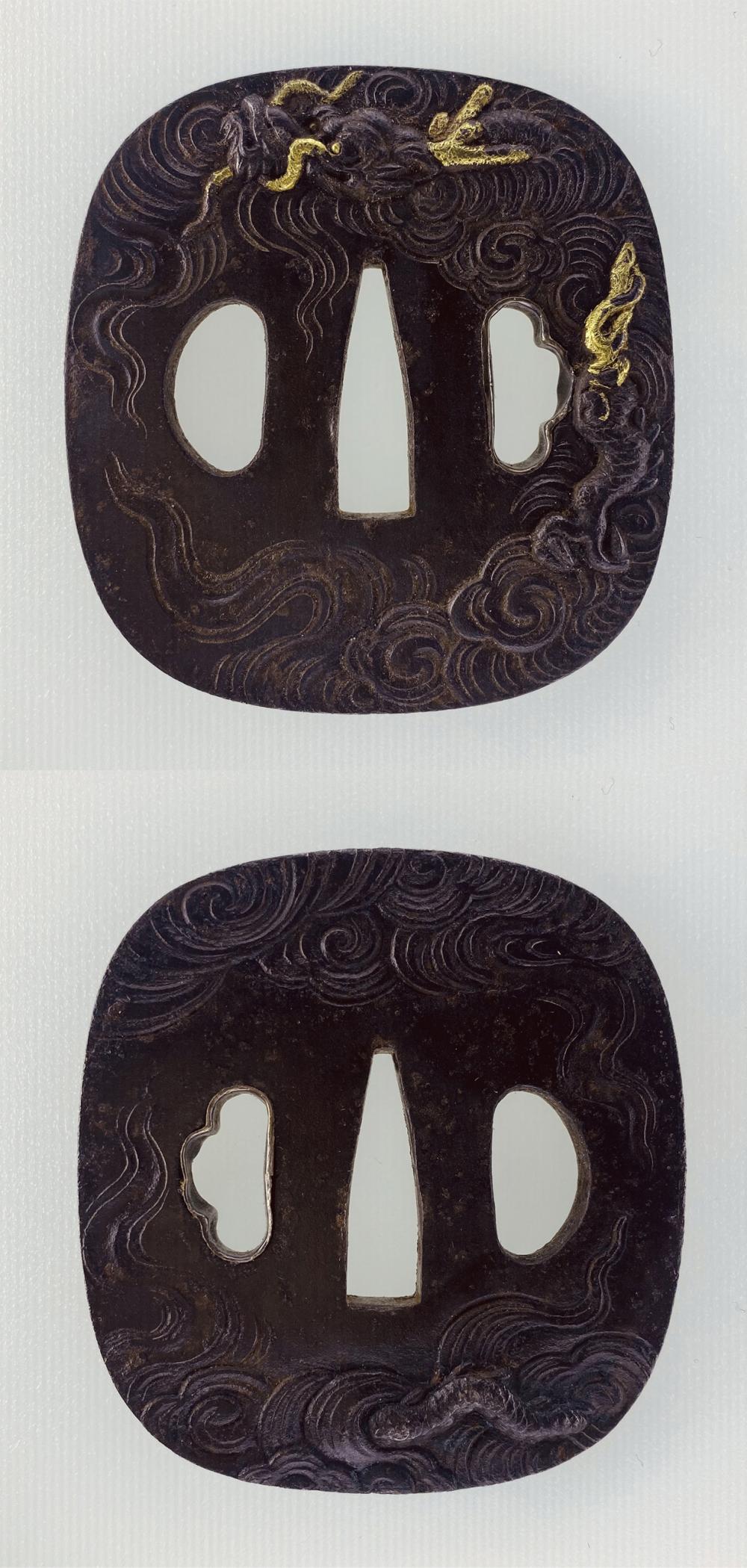 鐔 無銘 伝薩摩 雲龍図 / Tsuba Mumei Den Satsuma - 勝武堂 【創業