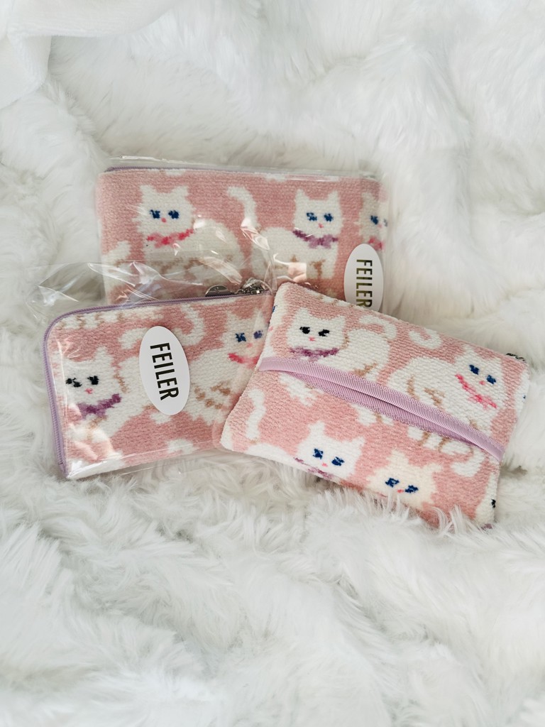 モフモフネコチャン 舟型ポーチM L/MNC-260282(ペールピンク