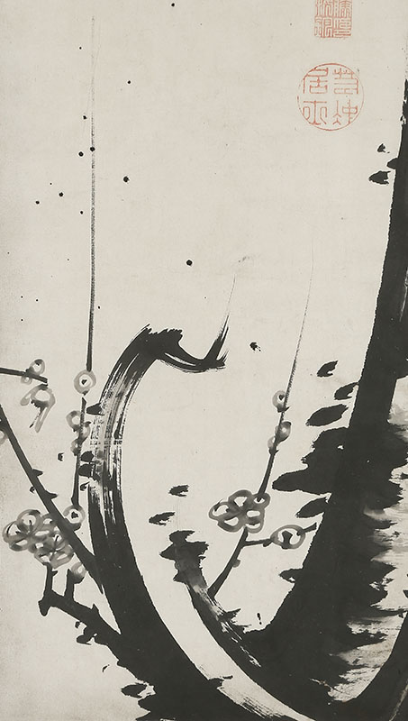 月下墨梅図｜商品一覧｜新古美術わたなべ