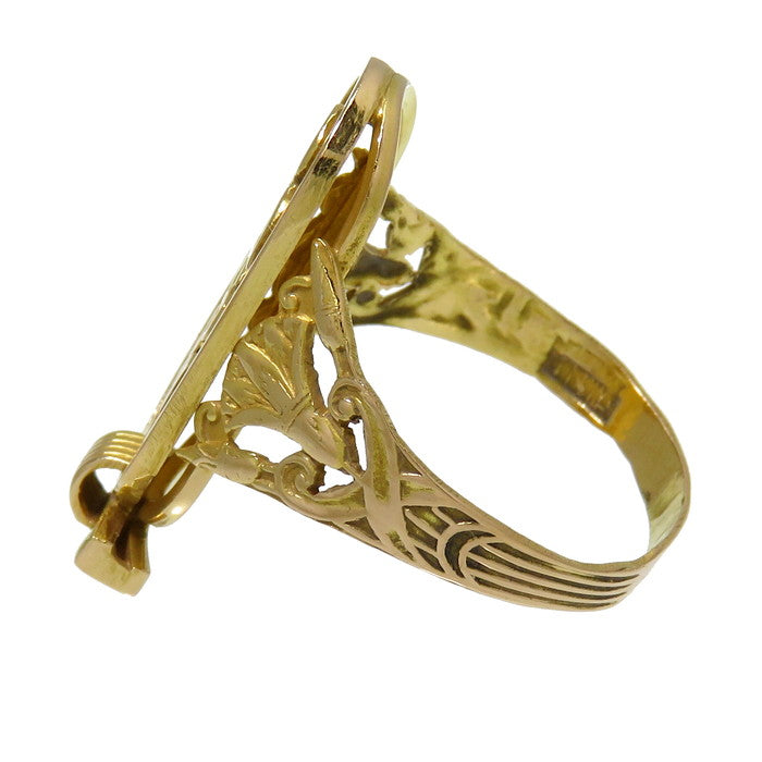 13.5号 エジプト スカラベ リング・指輪 K18ゴールド 18金 4.0g ユニ