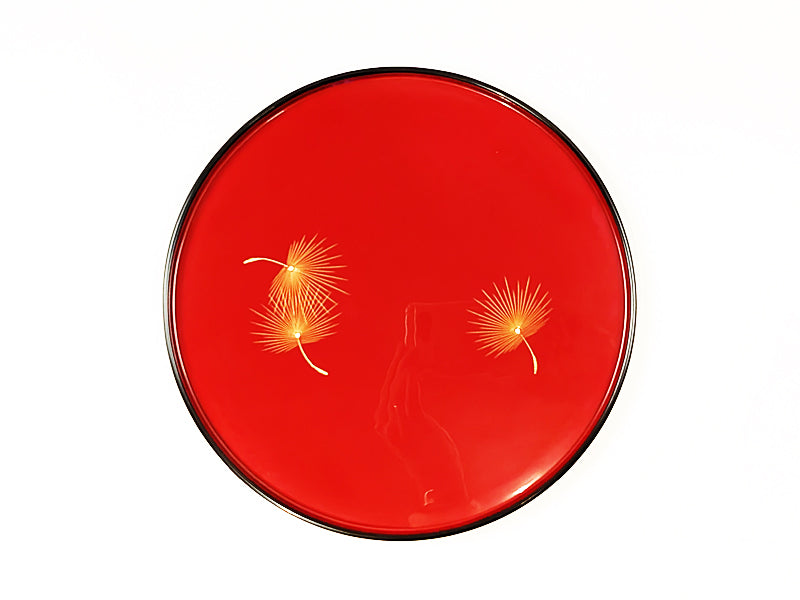 輪島塗 丸盆8.5寸 寿松 沈金（外黒内朱） – 漆陶舗あらき 輪島塗