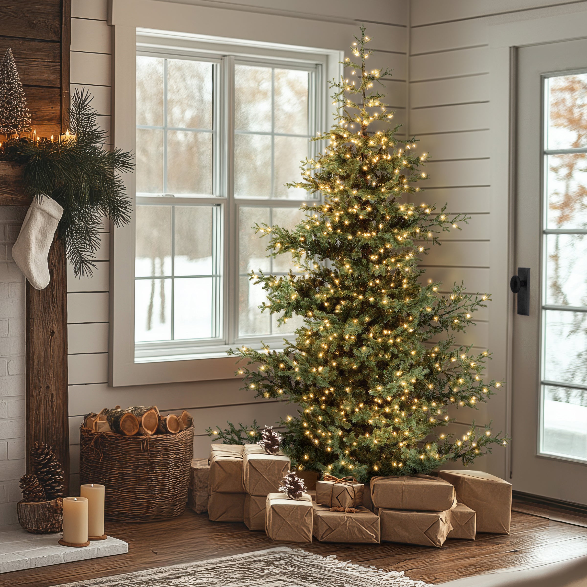 9 ft. Pre-Lit Decorator Tree with PowerConnect Clear Lights