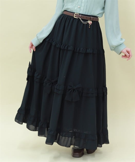 シアーギンガムティアードスカート | POETIQUE | axes femme online shop