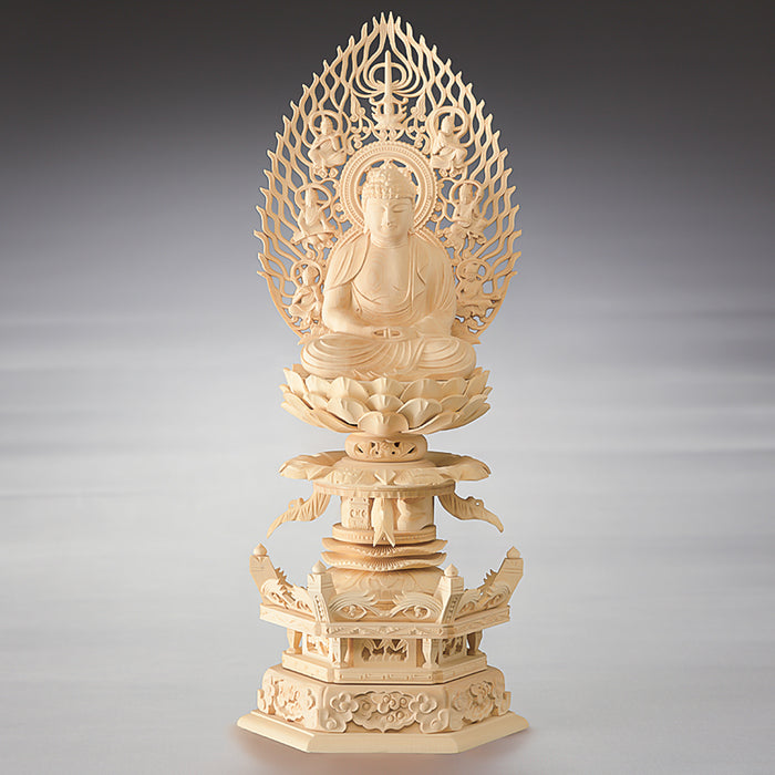 仏像 本尊 阿弥陀如来 六角ケマン台座 飛天光背【メーカー取寄品